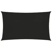 shumee vidaXL Senčno jadro, 160 g/m2, črno, 2,5 x 5 m, HDPE