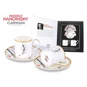 Carmani Komplet 2 skodelic za espresso Wassily Kandinsky, porcelan brez krivulje