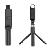 Selfie stick Techsuit S05-S z Bluetooth daljincem, LED lučko in zložljivim stojalom, 105cm - črn