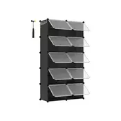 Songmics Obešalnik za čevlje 10 predelkov 32x165x125 cm Črn