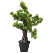 Vidaxl Umetni bonsaj borovec z loncem 60 cm zelen