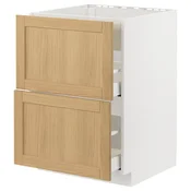 METOD / MAXIMERA Pod.el.za gr.plocu/ug.asp.s fiokom, bela/Forsbacka hrastovina, 60x60 cm