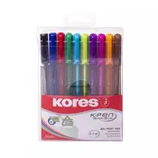Set kemijskih olovaka, 1,0 mm, s kapicom, trokutaste, KORES K1-M, mješovite 37150