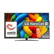 LG TV 75NANO81A3A 4K Ultra HD, NanoCell, Smart TV, WebOS, 75, Tamnosivi