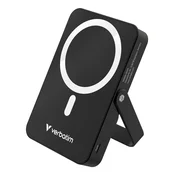 Magnetna brezžična powerbanka Verbatim Charge n Go s stojalom - 10.000 mAh, črna (32264)