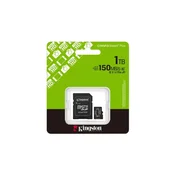 Kingstonova kartica MicroSDXC 1TB Canvas Select Plus, U3, V30, A1, adapter SD