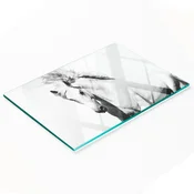 shumee Kuhinjska deska iz kaljenega stekla z dekorativno grafiko Beli konj 80x52 cm