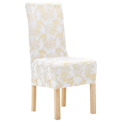 vidaXL Navlake za stolice 6 kom rastezljive bijele sa zlatnim uzorkom