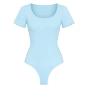 cfab Oblikovanje postave T-Shirt Bodysuit Sculpting Shapewear with String nebeško modra