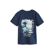 Next Majica Hokusai Wave bež/modra/mornarska/bela