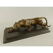 Casa Padrino luxury bronze sculpture leopard on marble base 40 cm antique style