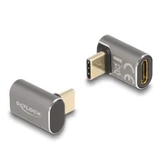 Delock USB-adapter 40 Gbps USB Type-C PD 3.0 100 W, moški na ženski, pravokoten, 8K 60 Hz, kovinski