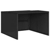 Vidaxl Garaža za robotsko kosilnico črna 86x90x52/57 cm poli ratan