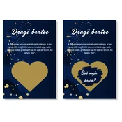 Personal Poročna kartica presenečenja/praskanka za pričo - Royal blue Barva: Zlati