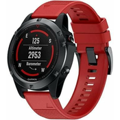 Silikonska Narukvica za Garmin Fenix 5X / 6X / 7X, QuickFit - 26mm - Crvena KP26391