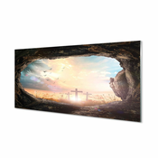 tulup.si Slika na akrilnem steklu Jama prečka ptice 120x60 cm 4 obešalnika