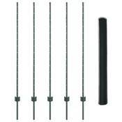 vidaXL Ograje Posti 5 kos U-Kanal Zelena 140 cm Kovina
