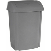 Plast Team Plasticna kanta za smece s preklopnim poklopcem 15 L, siva, pravokutna