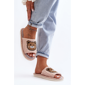 Womens slip-ons with Beige Demare bear