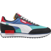 Puma Future Rider Play On mens white and turquoise sneakers with suede details
