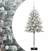Vidaxl Umjetno božično drevo z okrasnimi kroglami 150 cm 150 LED