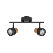 OSRAM stropni reflektor CORK, črn, z dvema žarnicama, z možnostjo zatemnitve, - Dnevna soba/jedilnica - črna - Kovina