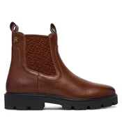 Gležnjarji Chelsea Tommy Hilfiger Th Monogram Leather Chelsea Boot FW0FW09562 Rjava