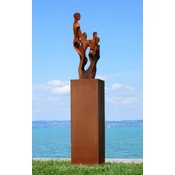 Casa Padrino XXL garden decoration metal sculpture friends on column rust H. 182 cm