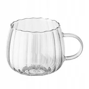 shumee Prozorna steklena skodelica z reliefnim tiskom, tankostenska, 400 ml, 1 kos. Bianca