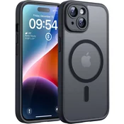 TOCOL magnetni ovitek za iPhone 14 – prosojno mat črna