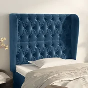 Vidaxl vidaXL Vzglavje s krilci temno modro 103x23x118/128 cm žamet