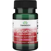 Swanson – L-glutation + koencim Q10, 30 kapsul