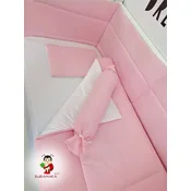 Bubamara037 Set za krevetac sa ravnom ogradicom , Dva lica, Roze
