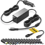 slomart TAIFU 100W USB-C na DC Avto Polnilec za Prenosnik: Lenovo, HP, Acer, ASUS, Dell, Samsung, Huawei, LG, in Več. 12V-24V.