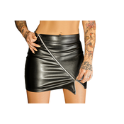 Noir Handmade F126 Ecoleather Miniskirt with 2-way Zipper Ruler L