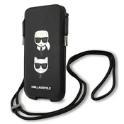 Karl Lagerfeld Ovitek Karl Lagerfeld Saffiano Ikonik za iPhone 12 Mini črne barve