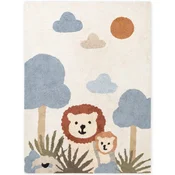 Kremno bela pralna/ročno tkana bombažna otroška preproga 140x200 cm Snuggle Lionel – Hanse Home
