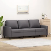 vidaXL Trosed siv 180 cm umetno usnje