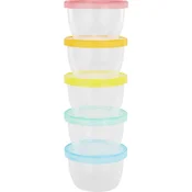 BADABULLE Sklede s pokrovi maxI Fun Colors 250 ml set 5 kos