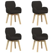 vidaXL vidaXL Vrtilne jedilne stole 4 pcs Bouclé Črna 54 x 58 x 87 cm, (5000296760)