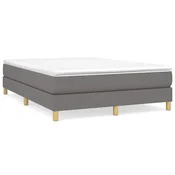 Vidaxl Posteljni okvir z vzmetmi temno siv 140x190 cm blago