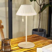 Lindby LED namizna svetilka Ilvi, bež, aluminij, O 17,5 cm - Dnevna soba/jedilnica - Sodobni - bež, bela