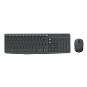 Logitech MK235 Bežicna tastatura i miš, QWERTY standard, Crni