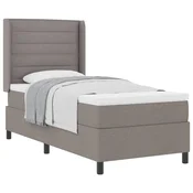 Vidaxl Postelja z vzmetnico z vzmetnico Taupe 200 x 80 cm blago