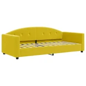 Vidaxl Raztegljiva postelja rumena 90x200 cm žamet