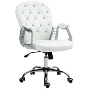 Vinsetto Vinsetto pisarniški stol umetno usnje, jeklo D59,5 x Š60,5 x V93–103 cm Bela, (5000242954)