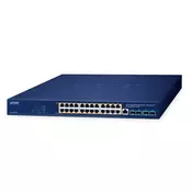 PLANET GS-4210-24UP4X mrežno stikalo Upravljano L2/L4 Gigabit Ethernet (10/100/1000) Power over Ethernet (PoE) Modra