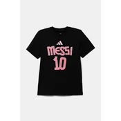 Otroška bombažna kratka majica adidas Performance MESSI črna barva, JM3553