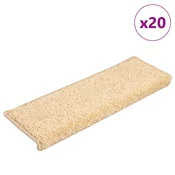Prostirke za stepenice 20 kom 65x21x4 cm krem pravokutni rub