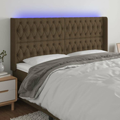 Vidaxl vidaXL Vzglavje postelje z LED diodo temno rjavo 183x16x118/128 cm blago